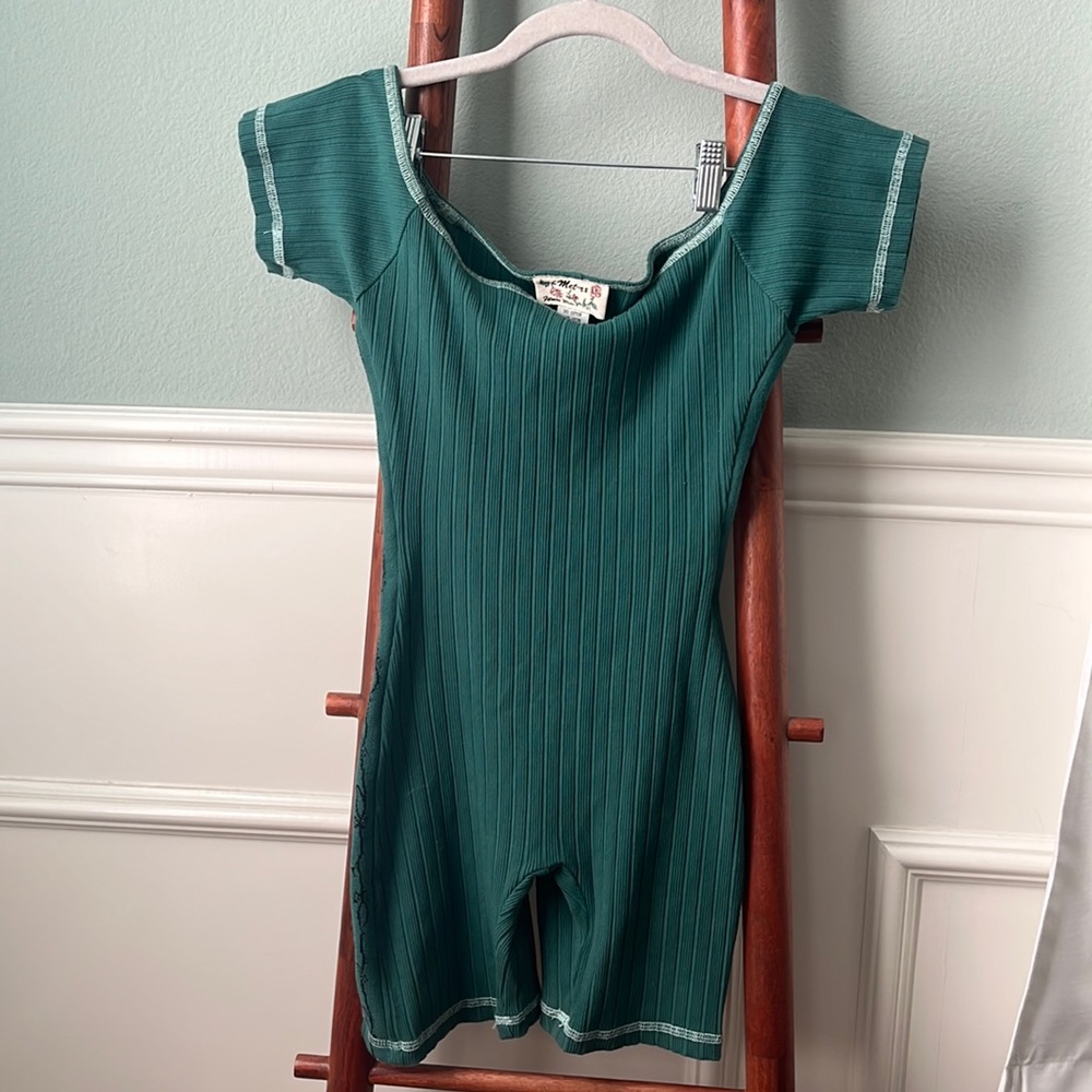 Teal Ribbed Jumpsuit